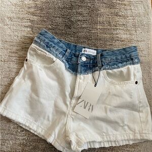 ZARA cut denim blue shorts